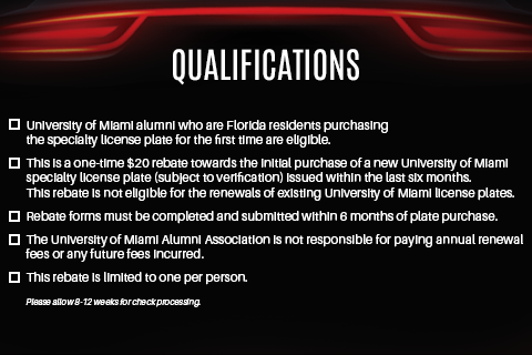 License Plate Rebate Qualifications