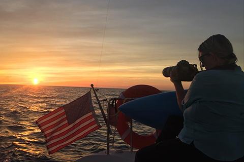 Erin dunphy on a boat